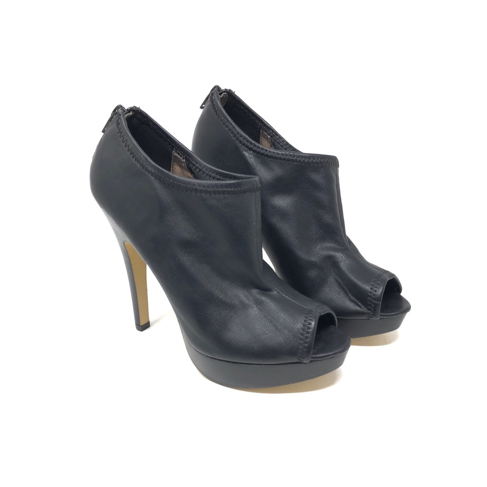 Nine West Black Peep-Toe Ankle Booties